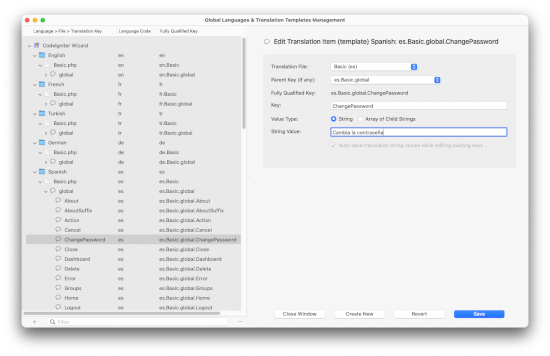 Global Languages, translation files and translated strings